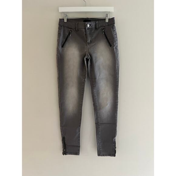 Fire Los Angeles Junior's Skinny Jeans Black Wash Zipper Pockets & Ankles 5 JL - Picture 2 of 12